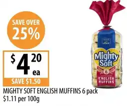 Supabarn Mighty soft english muffins offer
