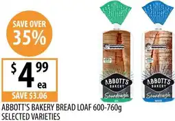 Supabarn Abbott's bakery bread loaf offer