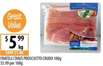 Supabarn Fratelli tanzi prosciutto crudo offer