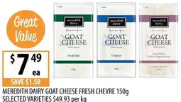 Supabarn Meredith dairy goat cheese fresh chevre offer
