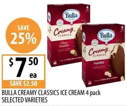 Supabarn Bulla creamy classics ice cream offer