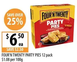 Supabarn Four'n twenty party pies offer
