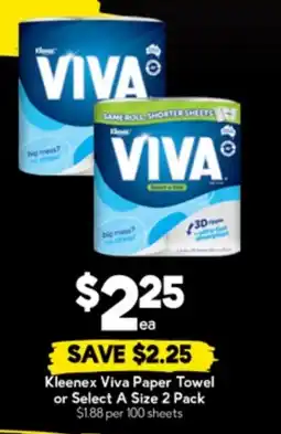 Drakes Kleenex Viva Paper Towel or Select A Size offer