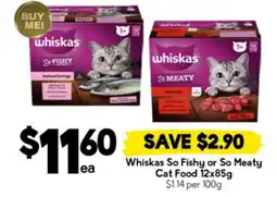 Drakes Whiskas So Fishy or So Meaty Cat Food offer
