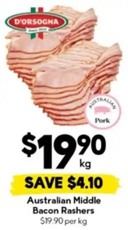 Drakes Australian Middle Bacon Rashers offer
