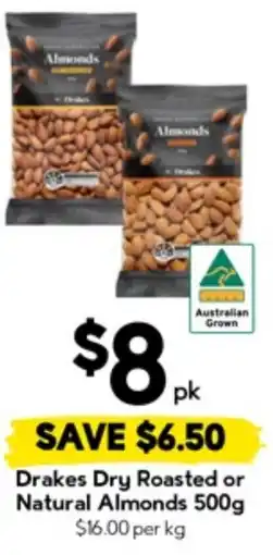 Drakes Drakes Dry Roasted or Natural Almonds offer