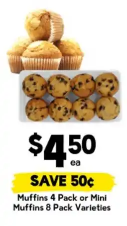 Drakes Muffins 4 Pack or Mini Muffins 8 Pack offer