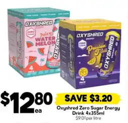 Drakes Oxyshred Zero Sugar Energy Drink offer