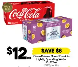 Drakes Coca-Cola or Mount Franklin Lightly Sparkling Water offer