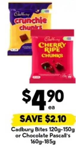 Drakes Cadbury Bites or Chocolate Pascall's offer
