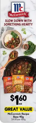 Drakes McCormick Recipe Base offer