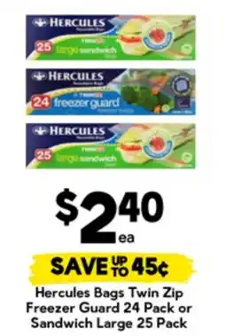 Drakes Hercules Bags Twin Zip Freezer Guard or Sandwich Large offer