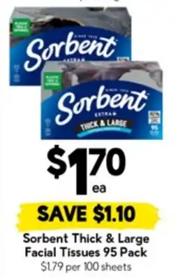 Drakes Sorbent Thick & Large Facial Tissues 95 Pack offer