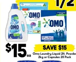 Drakes Omo Laundry Liquid, Powder or Capsules offer