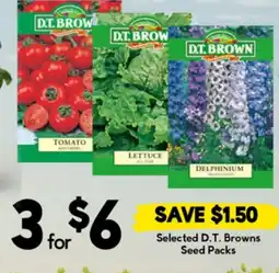 Drakes Selected D.T. Browns Seed Packs offer