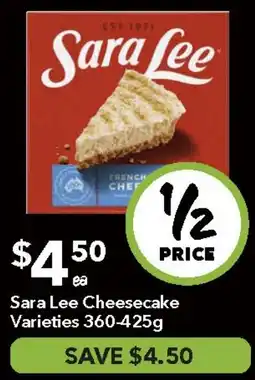 Ritchies Sara Lee Cheesecake Varieties offer