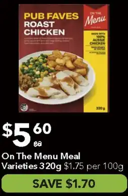 Ritchies On The Menu Meal offer