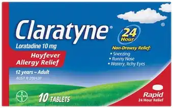 Discount Drug Stores Claratyne Rapid Hayfever & Allergy Relief 10 Tablets offer