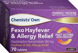Discount Drug Stores Chemists’ Own Fexo 180mg 70 Tablets offer