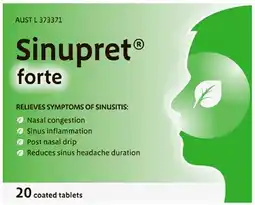 Discount Drug Stores Sinupret Forte 20 Coated Tablets offer