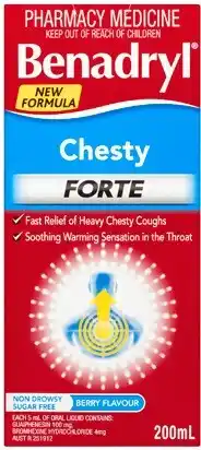 Discount Drug Stores Benadryl Chesty Forte Oral Liquid 200mL offer