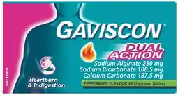 Discount Drug Stores Gaviscon Dual Action Peppermint Flavour 48 Tablets offer