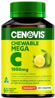 Discount Drug Stores Cenovis Chewable Mega C 1000mg Lemon Lime Flavour 60 Tablets offer