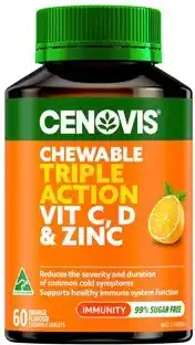 Discount Drug Stores Cenovis Chewable Triple Action Vit C, D & Zinc 60 Tablets offer