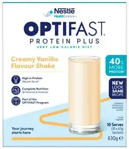 Discount Drug Stores Optifast VLCD Protein Plus Shake Vanilla Flavour 10 x 63g Sachets offer