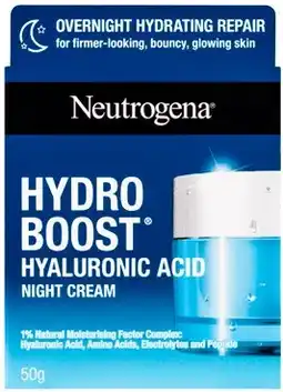 Discount Drug Stores Neutrogena Hydro Boost Hyaluronic Acid Night Cream 50g offer