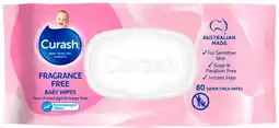 Discount Drug Stores Curash Fragrance Free Baby Wipes 80 Pack offer