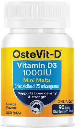 Pharmacy Best Buys OsteVit-D Vitamin D3 1000IU Mini Melts 90 Tablets offer