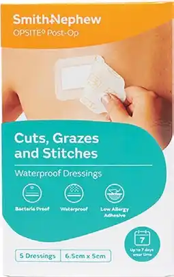 Pharmacy Best Buys Opsite Post-Op Waterproof Dressings 6.5cm x 5cm 5 Dressings offer