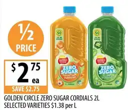 Supabarn Golden circle zero sugar cordials selected varieties offer