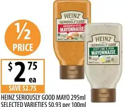 Supabarn Heinz seriously good mayo selected varieties offer