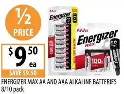 Supabarn Energizer Max aa And aaa Alkaline Batteries offer