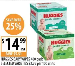 Supabarn Huggies baby wipes selected varieties offer