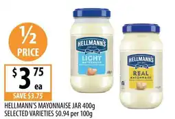 Supabarn Hellmann's mayonnaise jar selected varieties offer