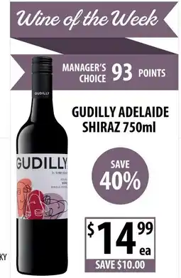 Supabarn Gudilly adelaide shiraz offer