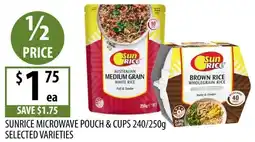 Supabarn Sunrice microwave pouch & cups selected varieties offer