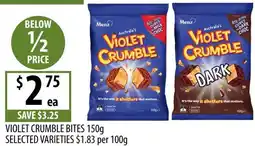 Supabarn Violet crumble bites selected varieties offer