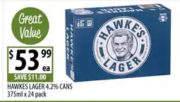 Supabarn Hawkes lager 4.2% cans offer