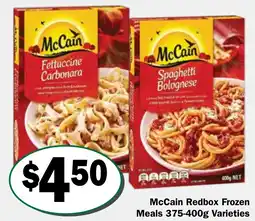Friendly Grocer McCain Redbox Frozen Meals Varieties offer