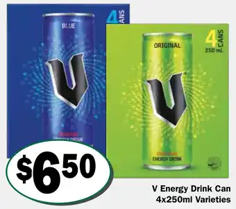 Friendly Grocer V Energy Drink Can Varieties offer