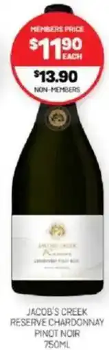 Harry Brown Jacob's creek reserve chardonnay pinot noir offer