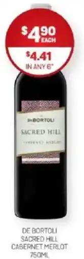 Harry Brown De bortoli sacred hill cabernet merlot offer