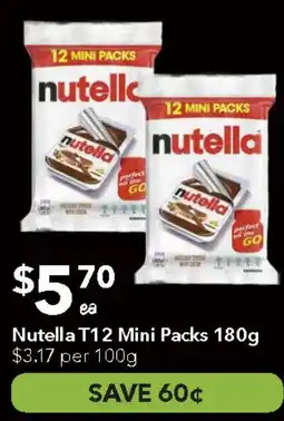Ritchies Nutella T12 Mini Packs offer