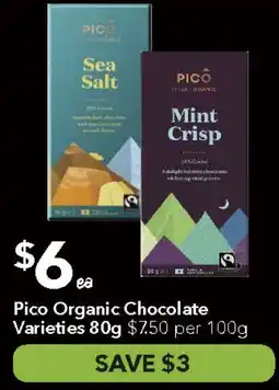 Ritchies Pico Organic Chocolate Varieties offer
