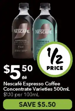 Ritchies Nescafé Espresso Coffee Concentrate Varieties offer