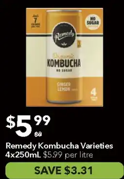 Ritchies Remedy Kombucha Varieties offer
